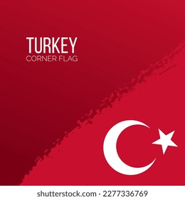 turkey flag abstract brush stroke shape background illustration with space or place for text for national event or independence day