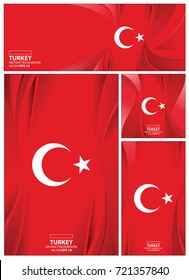 Turkey flag abstract colors background. Collection banner design. brochure vector illustration.