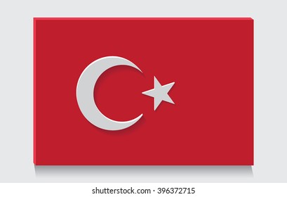 Turkey flag as art object.Vector illustration.