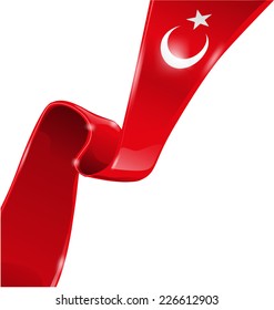turkey  flag background on white background