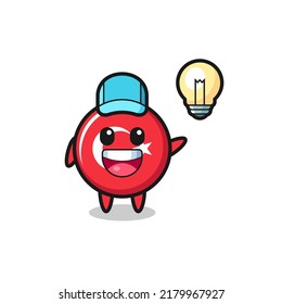 turkey flag badge character cartoon getting the idea , cute style design for t shirt, sticker, logo element