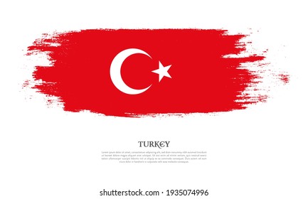 Turkey flag brush concept. Flag of Turkey grunge style banner background