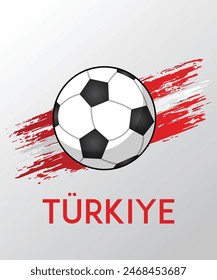 Turkey Flag with Brush Effect for Soccer Theme