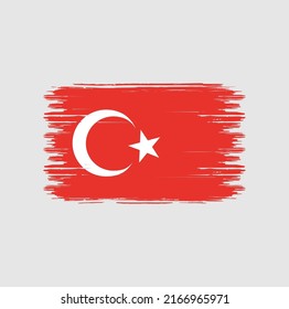 Turkey Flag Brush Strokes. National Flag