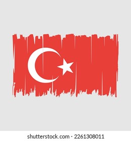 Turkey Flag Brush Strokes Vector