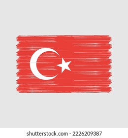 Turkey Flag Brush Vector Illustration