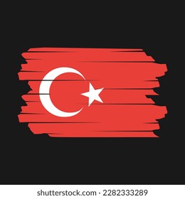 Ilustración del vector del pincel de bandera de Turquía