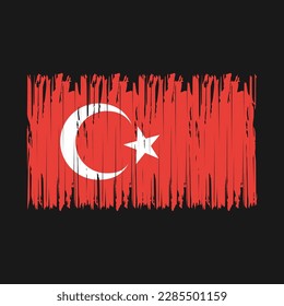 Turkey Flag Brush Vector Illustration
