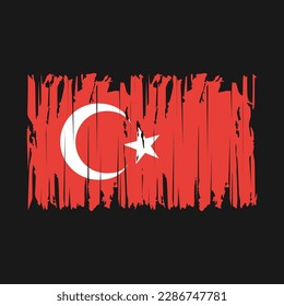 Turkey Flag Brush Vector Illustration