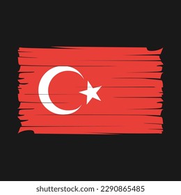 Turkey Flag Brush Vector Illustration