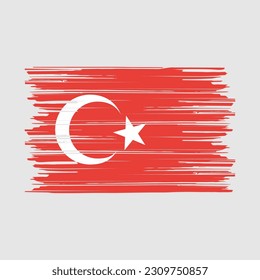 Turkey Flag Brush Vector Illustration