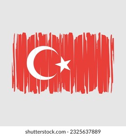 Turkey Flag Brush Vector Illustration