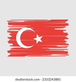 Ilustración del vector del pincel de bandera de Turquía
