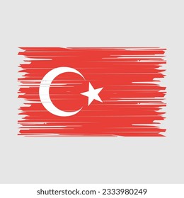 Turkey Flag Brush Vector Illustration