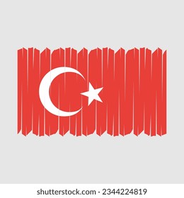 Turkey Flag Brush Vector Illustration