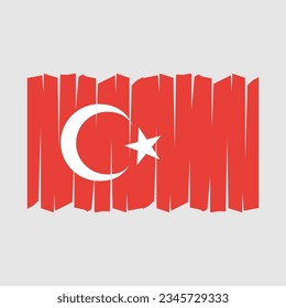Turkey Flag Brush Vector Illustration