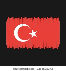 Turkey Flag Brush Vector Illustration