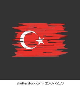 Turkey Flag Brush Vector. National Flag