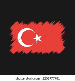 Die Türkei Flag Pinsel Vektorgrafik. Nationalflagge