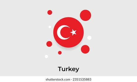 Turkey flag bubble circle round shape icon colorful vector illustration