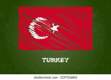 Turkey flag and chalk