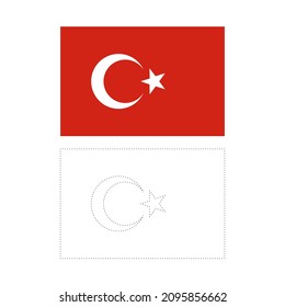 Turkey flag - dashed line