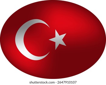 Bandeira da Turquia Oval - Emblema da Esfera Nacional Turca