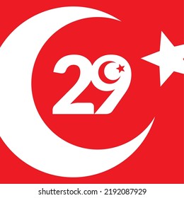 turkey flag Ekim Cumhuriyet Bayrami, design