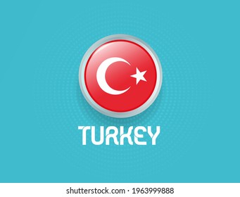 Turkey flag for Euro 2020 event. Football Euro 2020.	
