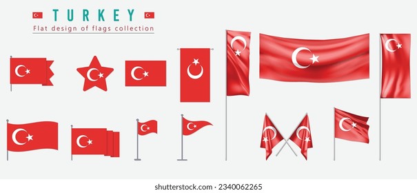 Turkey flag, flat design of flags collection