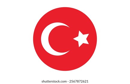 Turkey flag. Turkey Flat Rounded Flag Icon