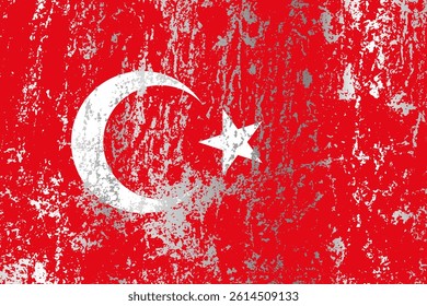 Turkey flag with grunge effect.