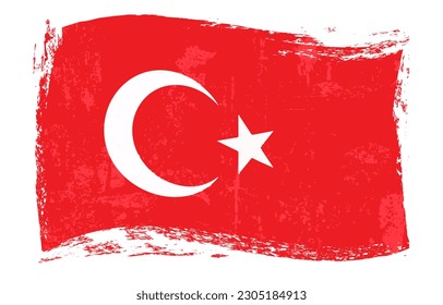 turkey flag, grunge flag, vector illustration 