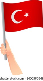 Turkey flag in hand icon