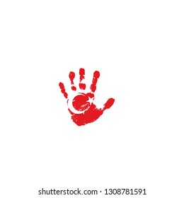Turkey flag and hand on white background. Vector illustration