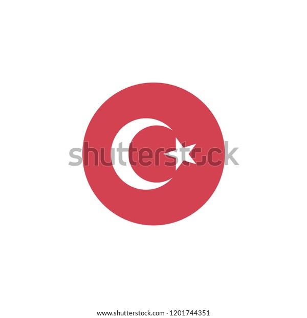 Turkey Flag Icon Stock Vector Royalty Free 1201744351