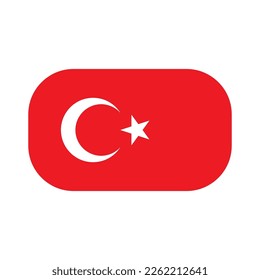 Turkey flag icon design. world national flag vector illustration.