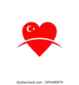Turkey flag icon logo design vector template
