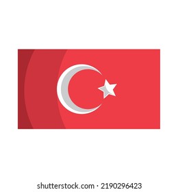 turkey flag icon on white background