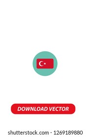 Turkey flag icon, Vector