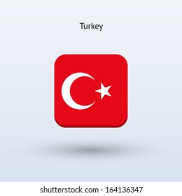 Turkey flag icon. Vector illustration.