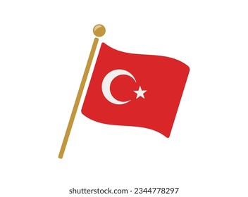 Ilustración vectorial del icono de la bandera de Turquía