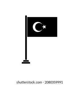 Icono de la bandera de Turquía, símbolo del vector de la bandera de Turquía
