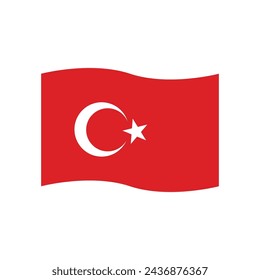 Turkey flag icon vector template illustration logo design