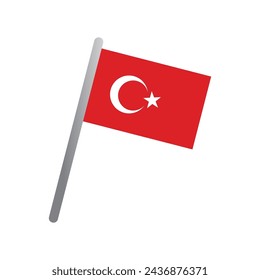Turkey flag icon vector template illustration logo design