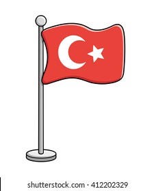 Turkey flag illustration.