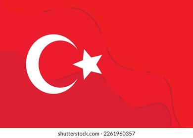 Ilustración de la bandera de Turquía. vector de ilustración de fondo de la bandera de Turquía