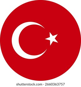 Bandera de Turquía ilustrador banderas de país símbolo redondo banderas circulares de nación