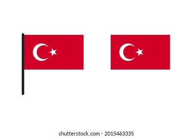 Turkey Flag isolated on white background