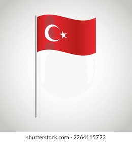 turkey flag isolated over white background. vector illustration